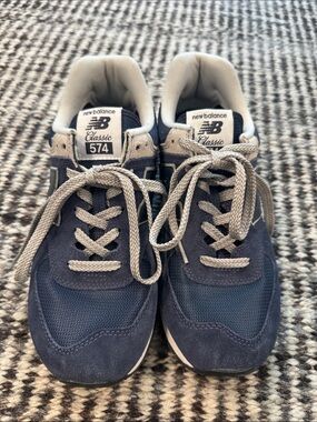 New Balance Kids 574 Navy and Gray Sneakers